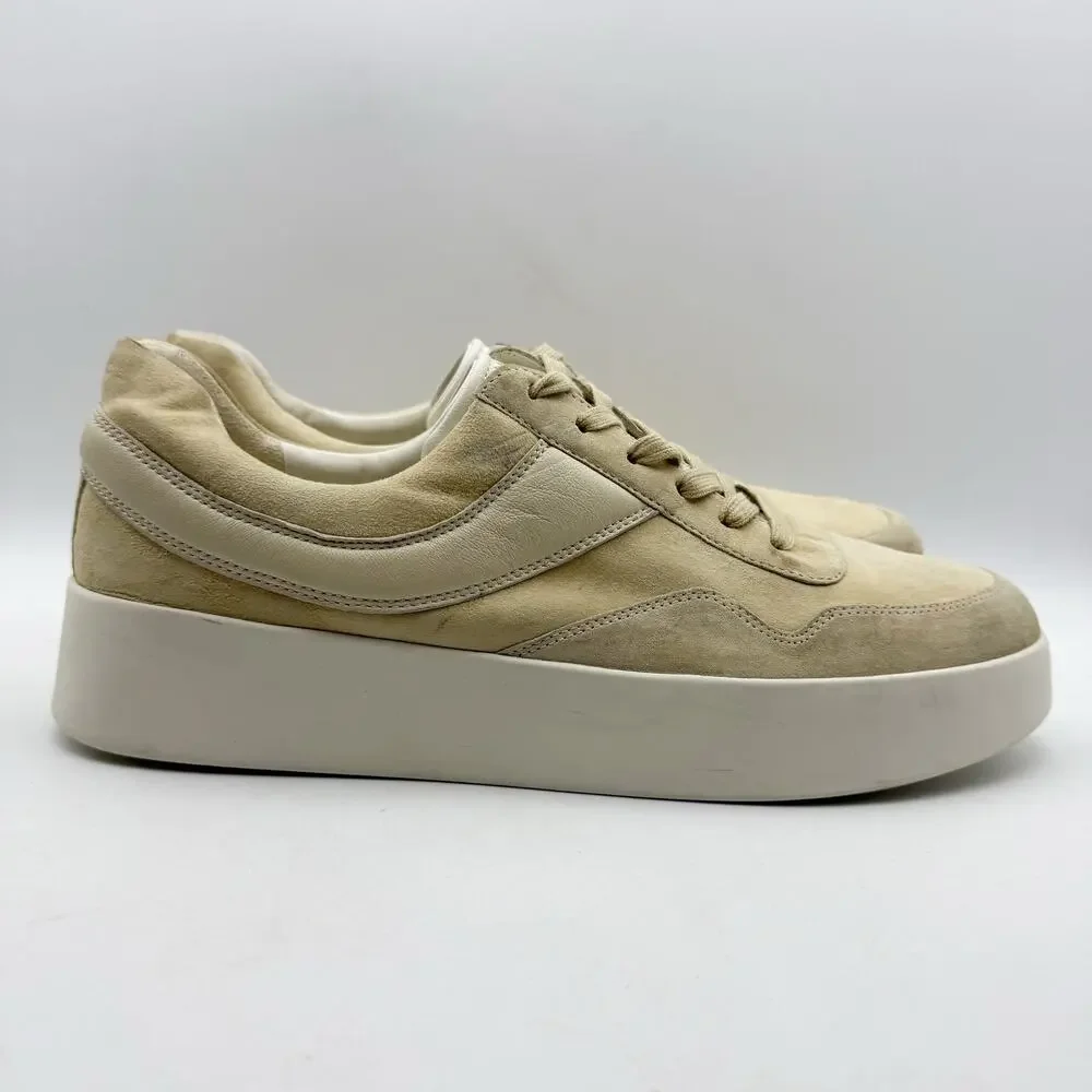 Vince Womens Warren Low Sneakers US 13 M EU 45 Beige Tan Suede GUC